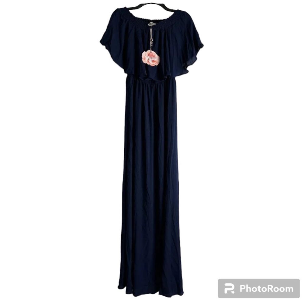 MUMU Show Me Your Mumu “Hacienda Maxi Dress” Blue Bridesmaid Size Medium